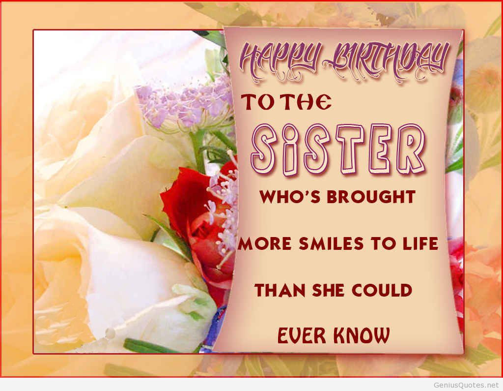 Happy birthday sister quote card wallpaper
