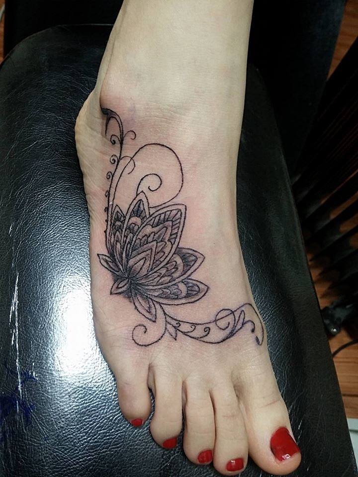 #Lotus #Flower #Tattoo Attractive lotus flower tattoo design for girls