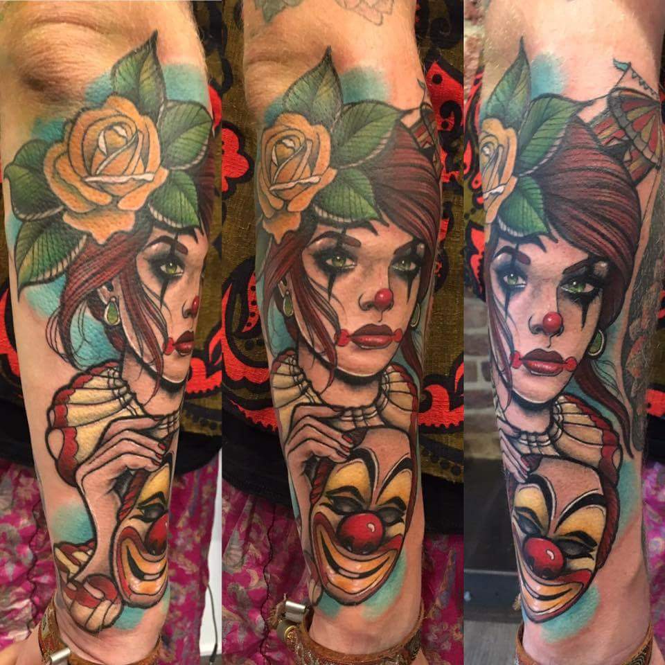 #Scary #Tattoo #Designs Colorful and distinct tattoo design for the leg area