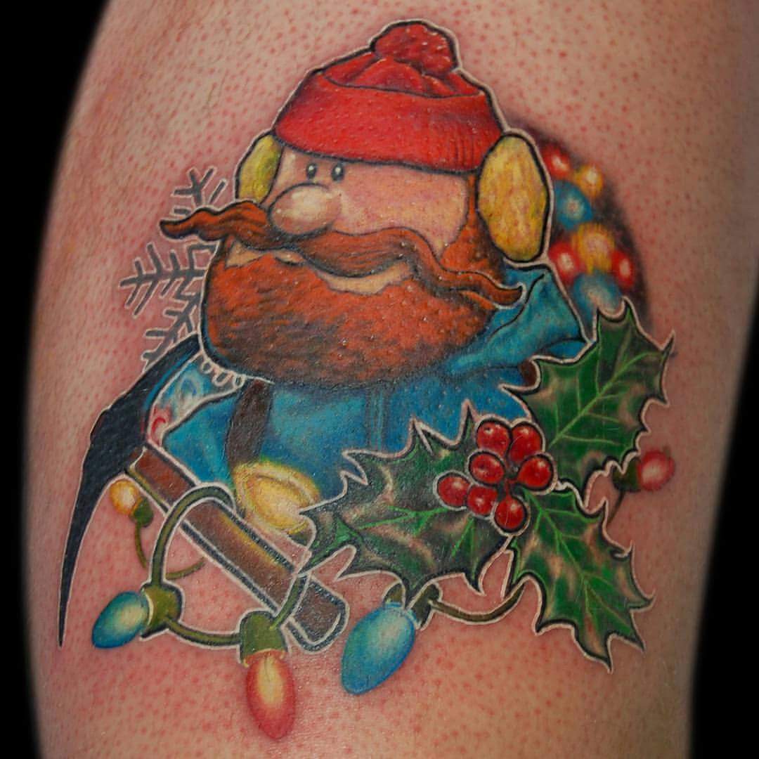 #Christmas #Tattoos Colorful and vibrant themed tattoo idea