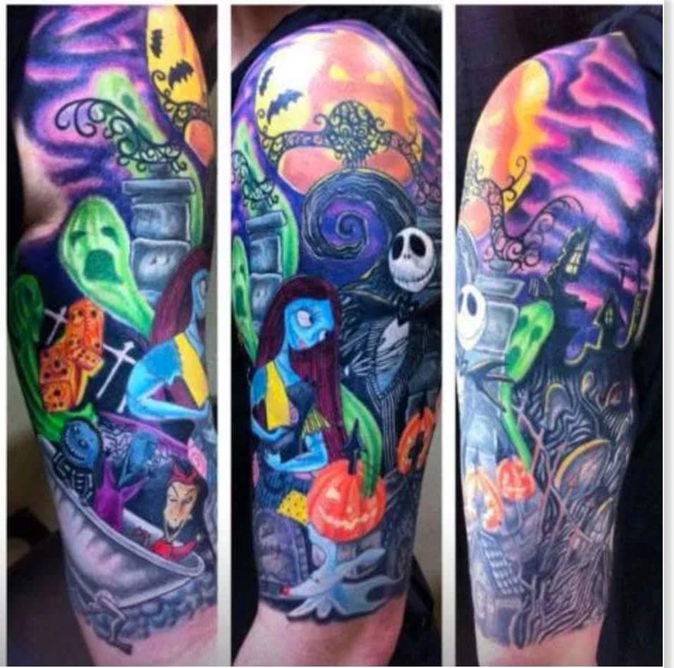 #Christmas #Tattoos Extremely colorful tattoo ideas with vibrant shades