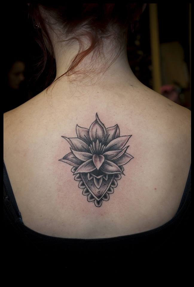#Lotus #Flower #Tattoo Lotus Flower Back Tattoo Design