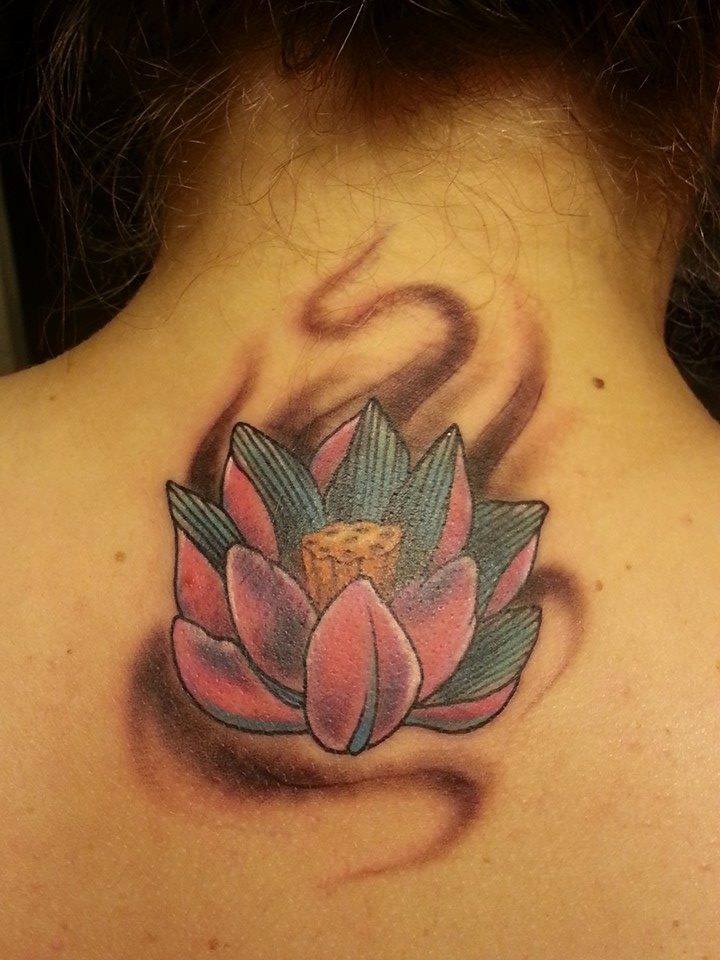 #Lotus #Flower #Tattoo Lotus flower nape tattoo