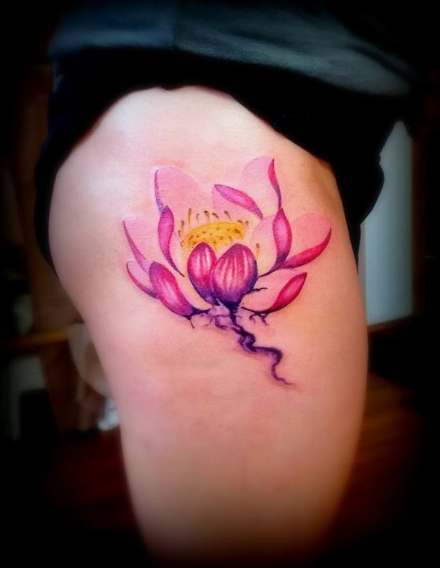 #Lotus #Flower #Tattoo Pink lotus flower tattoo