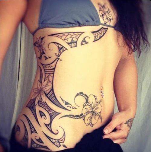 #Polynesian #Tattoo Provoking rib tattoo design for perfect flaunting