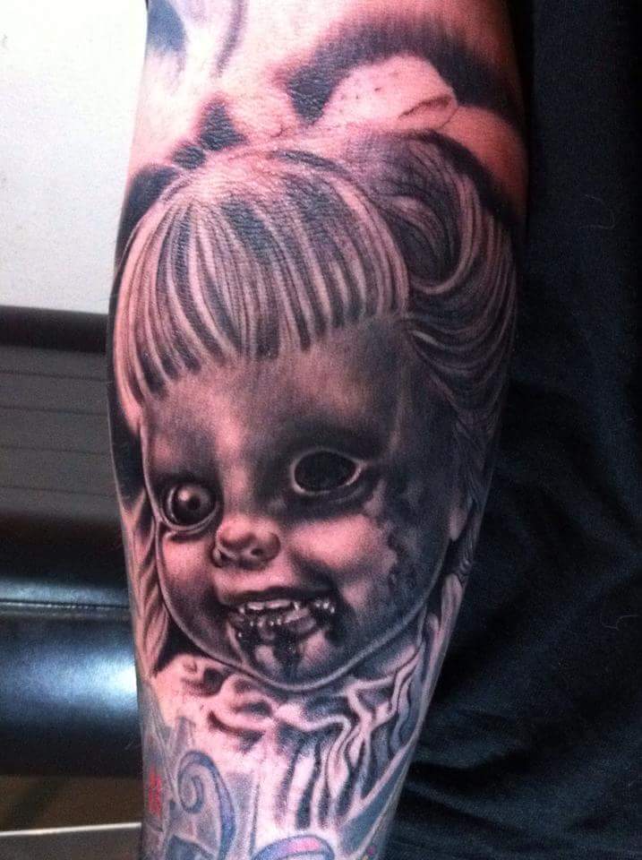 #Scary #Tattoo #Designs Realistic tattoo idea of small child design