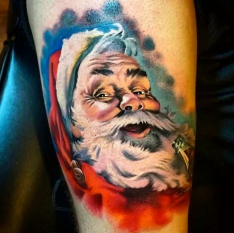 #Christmas #Tattoos The laughing santa perfect tattoo design