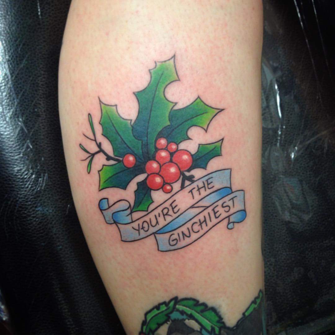 #Christmas #Tattoos Unique and perfect color combo tattoo inked in lovely colors