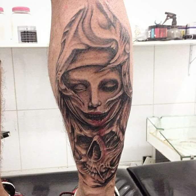 #Scary #Tattoo #Designs Unique scary ideas for tattoos on the legs