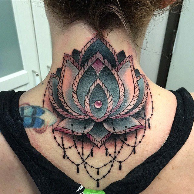 #Lotus #Flower #Tattoo awesome nape lotus flower tattoo designs