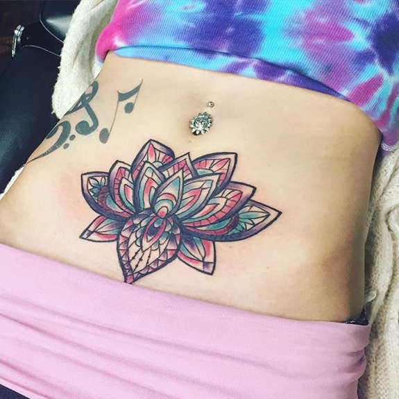 #Lotus #Flower #Tattoo belly tattoo ideas for women
