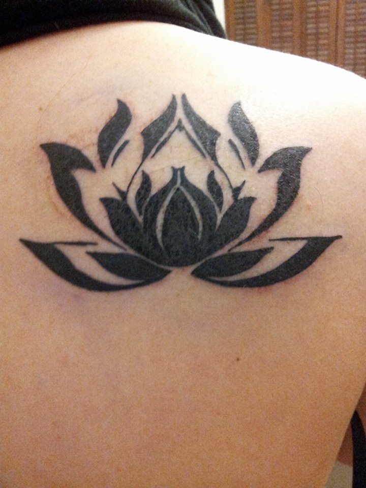 #Lotus #Flower #Tattoo black lotus flower tattoo on shoulder blade