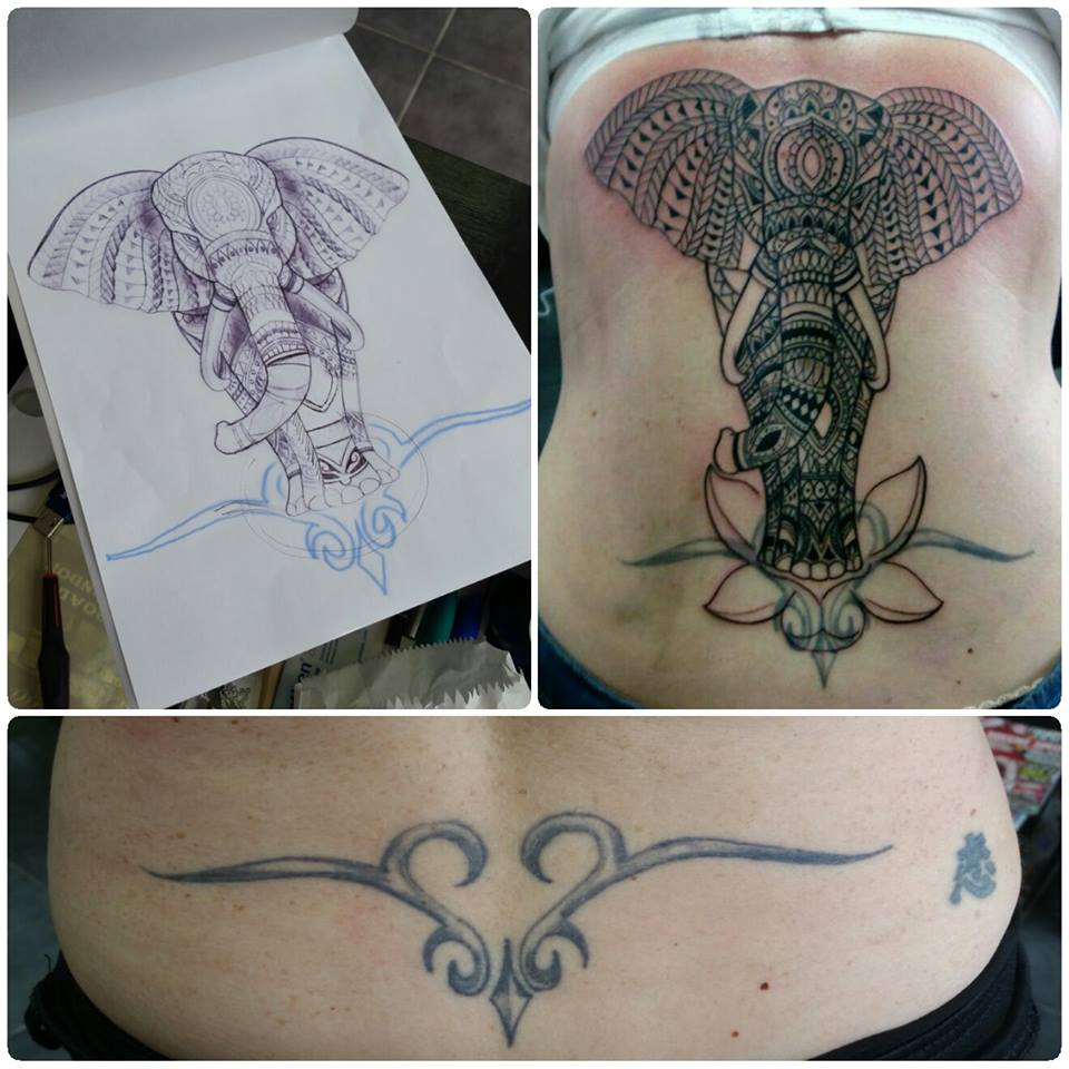 #Lotus #Flower #Tattoo mandala style elephant and lotus flowers tattoo ideas