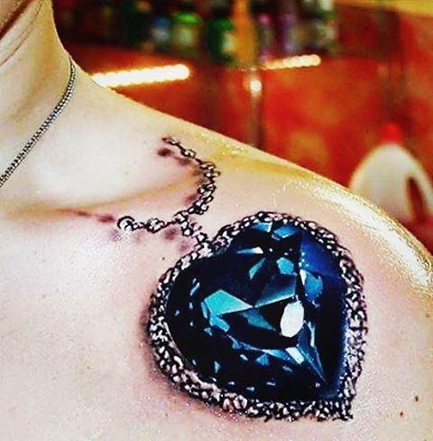#3D #Tattoos Amazing Diamond Tattoo