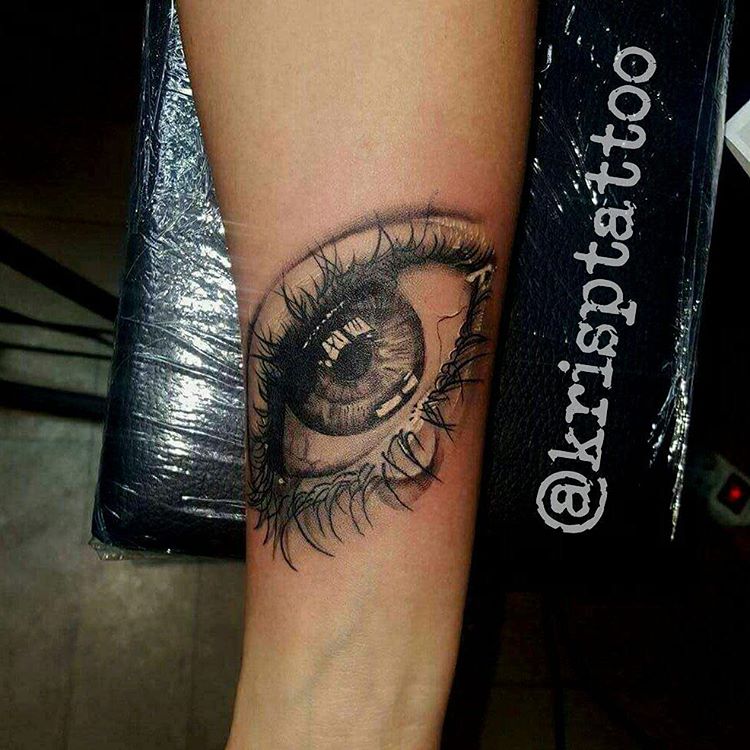 #3D #Tattoos Black & Grey Eye Tattoo