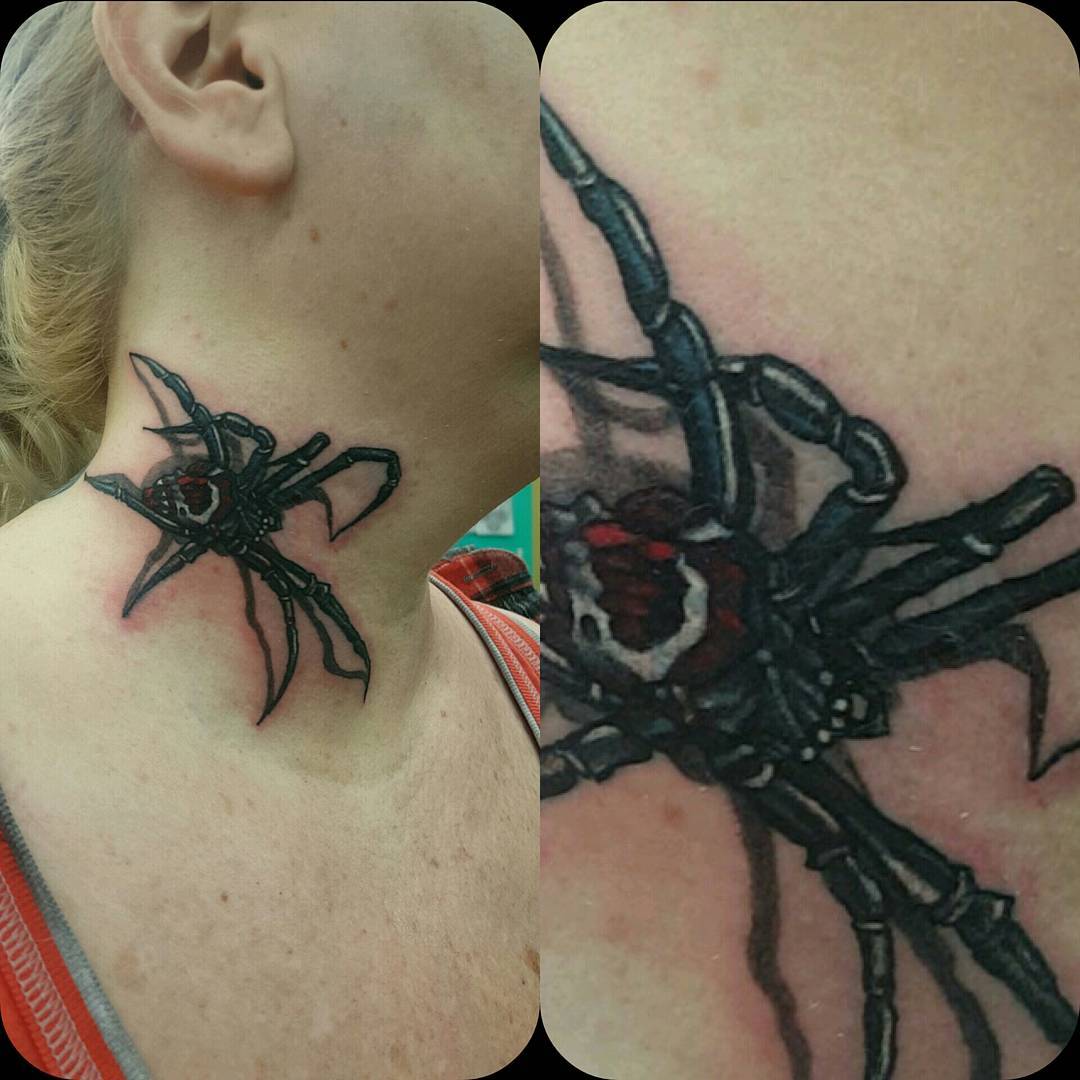 #3D #Tattoos Black Widow Spider