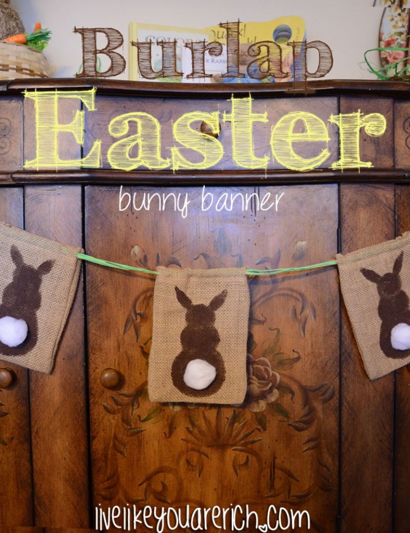 Burlap Easter Bunny Banner.