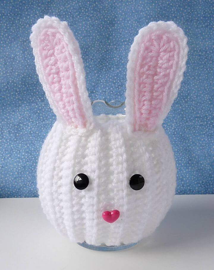 Crochet Bunny Jar Cozy.