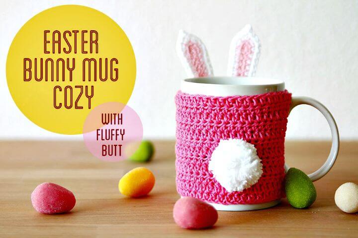 Crochet Easter Bunny Mug Cozy.
