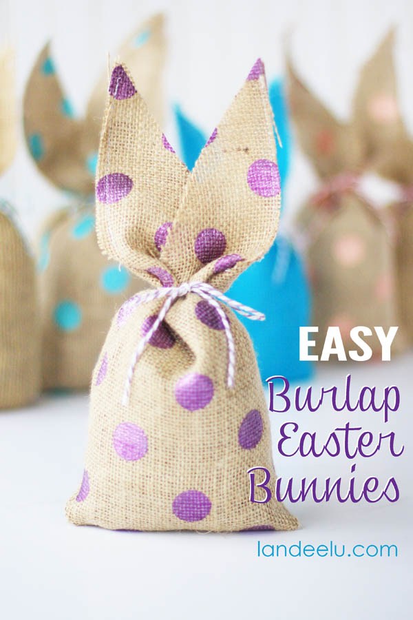 Easy Burlap Easter Bunnies.