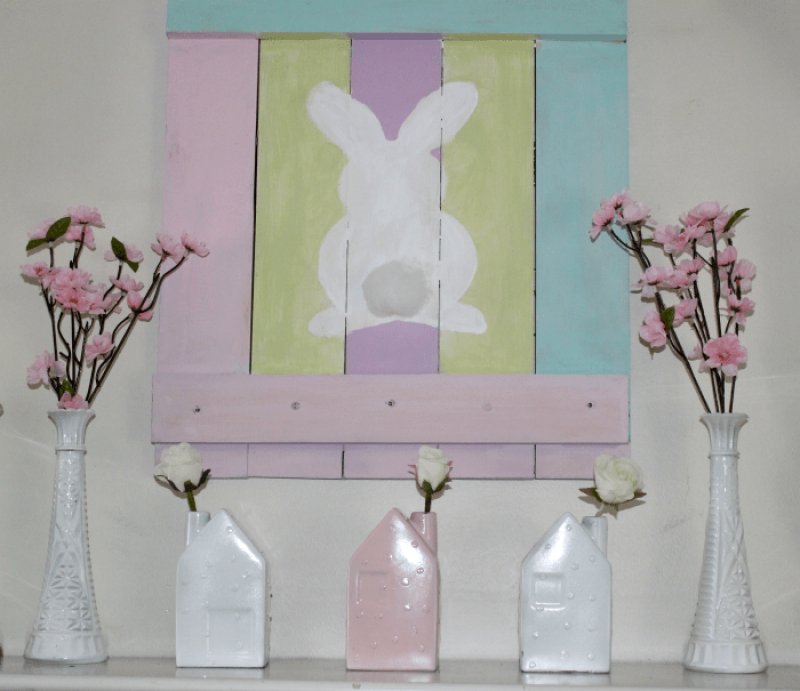 Adorable Pallet Wood Spring Bunny Sign.
