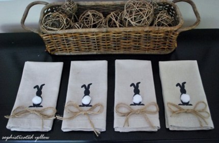 Bunny Napkins. Bunny Silhouette Crafts for Kids