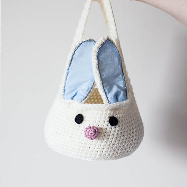 Crochet Bunny Storage Basket by San for Loopsan.