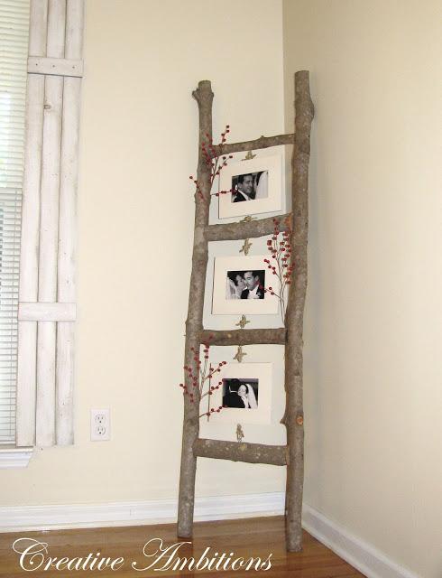 Hang Your Photos In A Ladder.