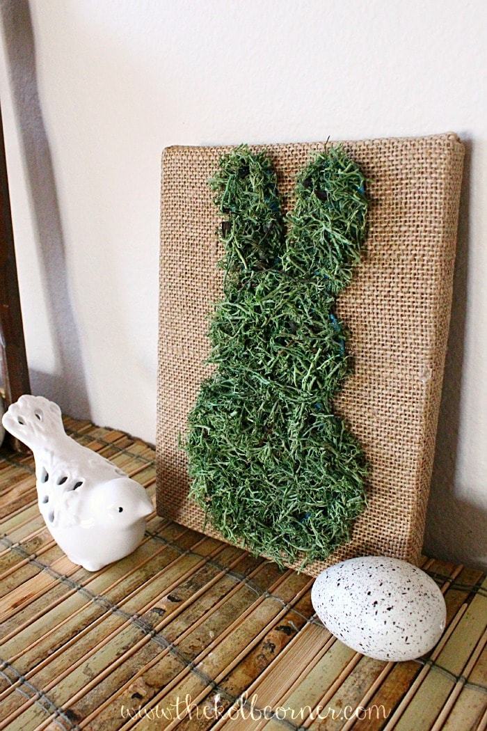 Moss Covered Bunny Canvas Art.