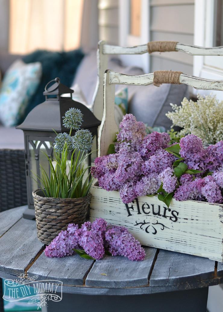Old-Style Tool Box Into A Lilac Planter.