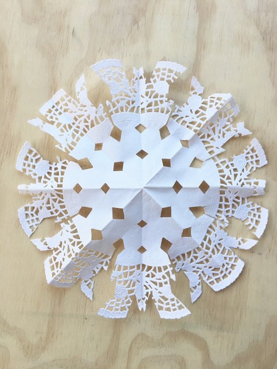 Paper Doily Snowflakes.