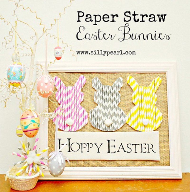 Paper Straw Easter Bunnies.