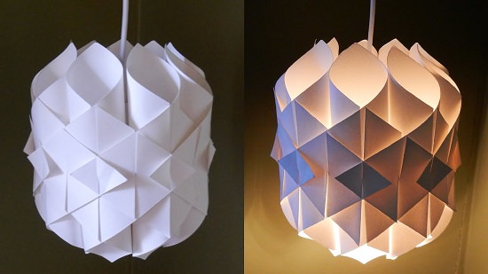 Pendant cathedral paper lamp.