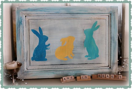 Silhouette Easter Bunny Art.