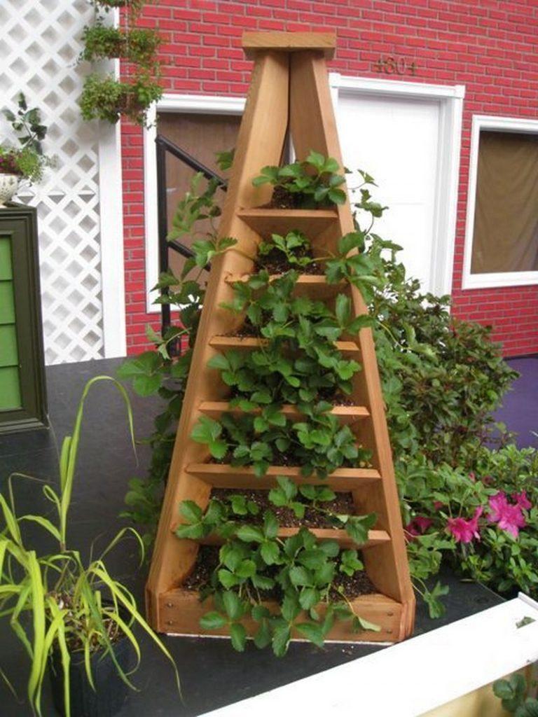 Wooden Pyramid Planters.