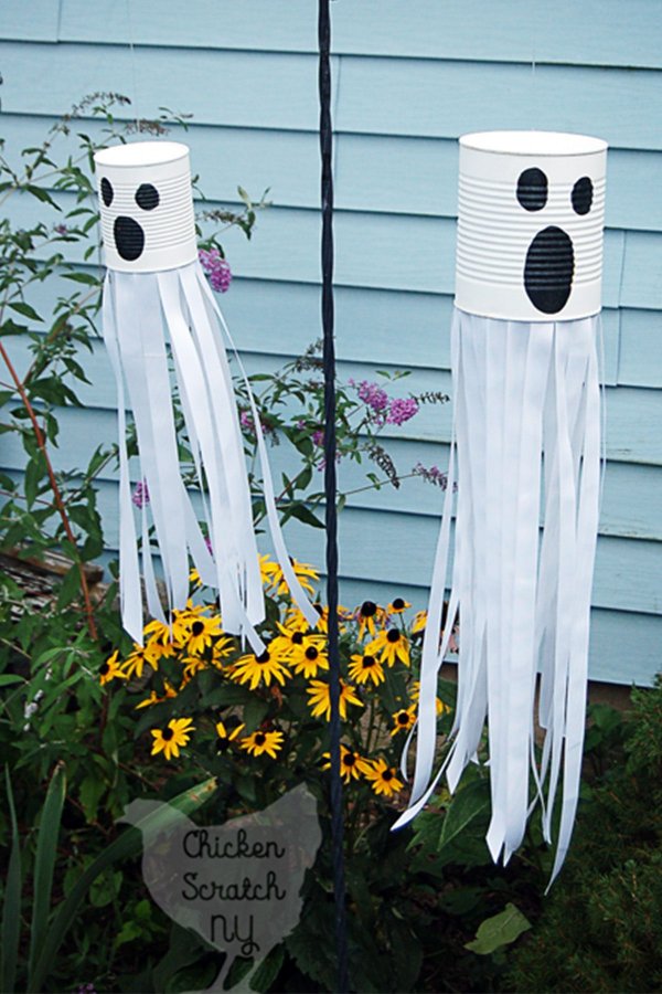 Awesome hanging tin cane ghosts.