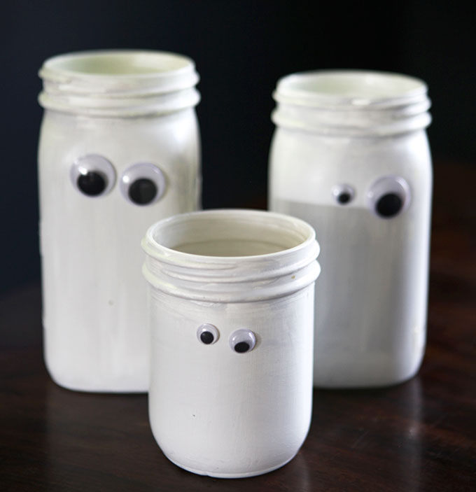 Halloween Ghost Jars.
