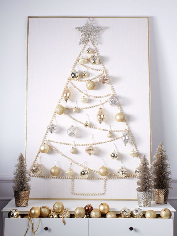Ornament Christmas wall tree with star topper.