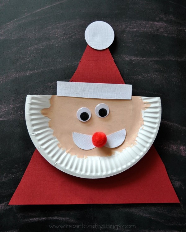 Paper Plate Santa Claus.