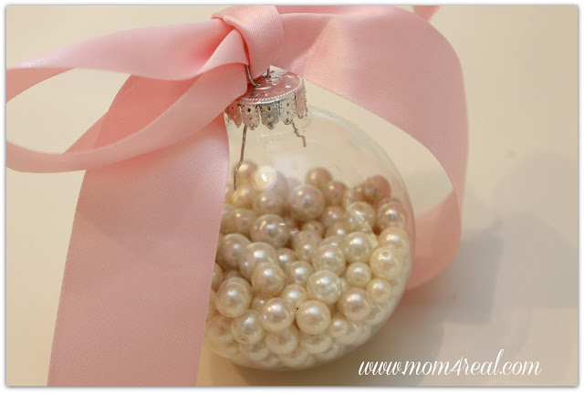 Pearls in a Glass Ornament.