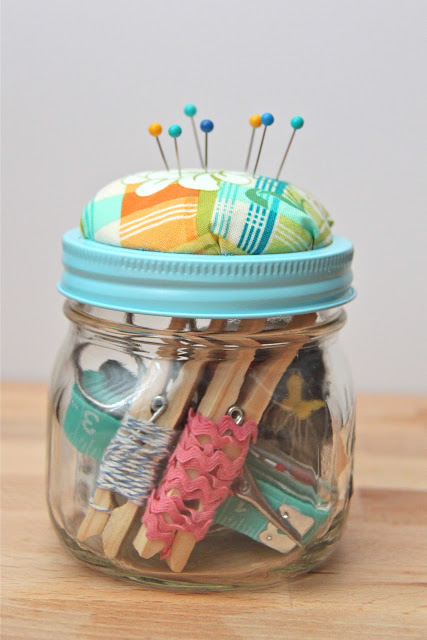 Sewing Kit Gift In A Jar.