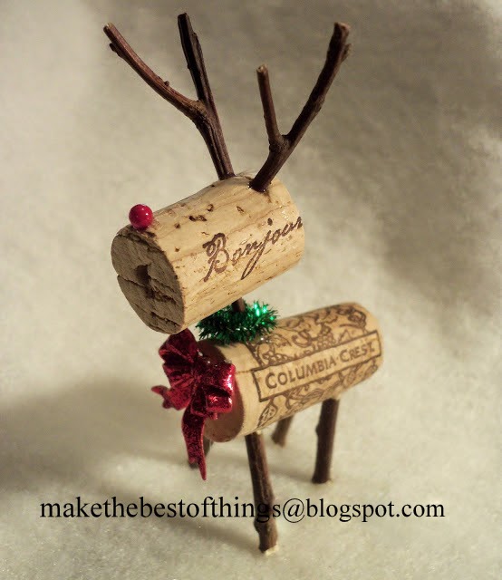 Teeny Tiny Wine Cork Reindeer.