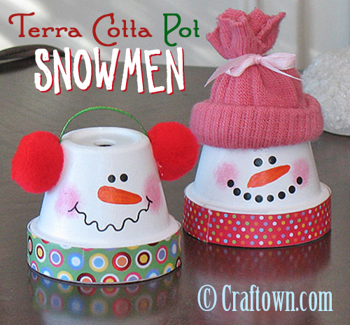 Terra Cotta Pot Snowmen.