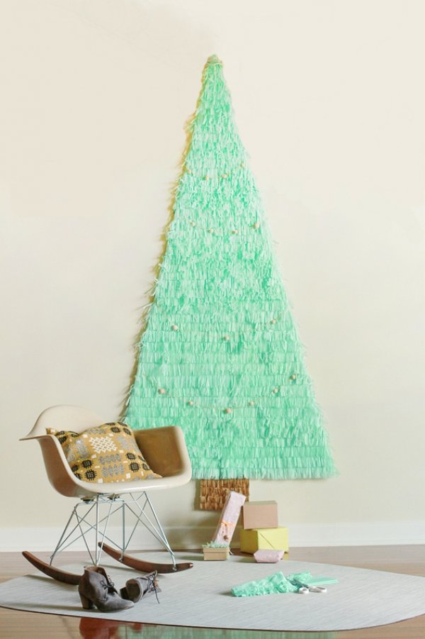 Tissue paper Christmas wall tree.