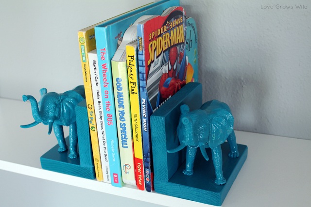 Turn Plastic Dollar Store Toys Into Sophisticated Book Ends.