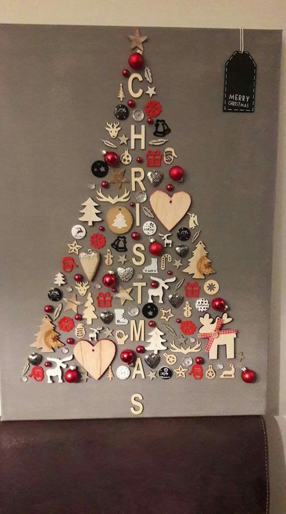 Unique Christmas wall tree idea.