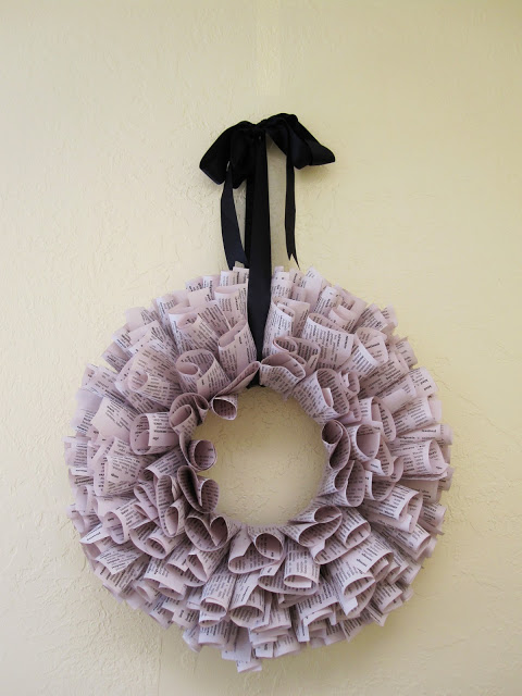 Upcycled Book Pages Wreath.