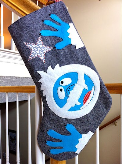Abominable Snowman Stocking Tutorial from A Little Gray. Christmas Stocking Patterns