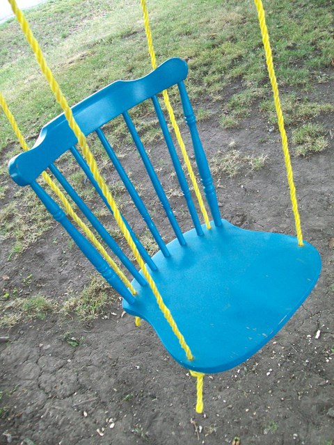 Broken Chair As Swing.