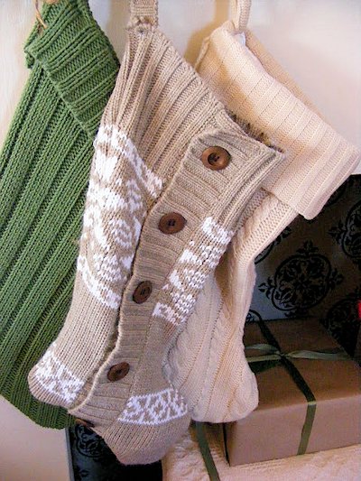 Christmas Stockings Made from Sweaters from Imperfect Homemaking.